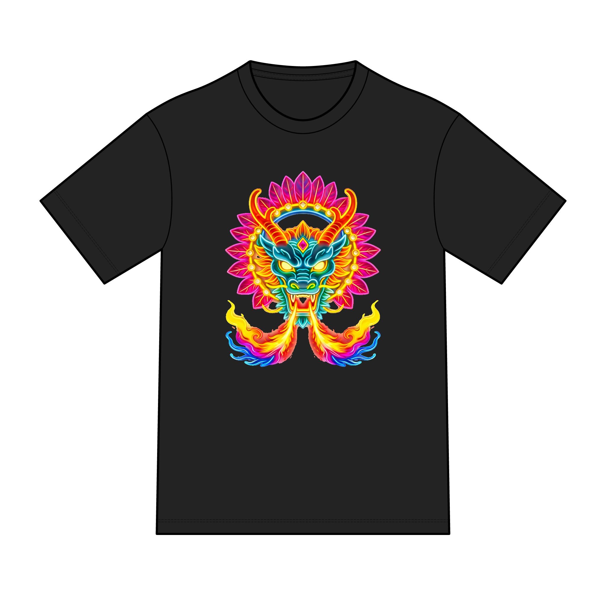 magic warpaint 26 shirt - neon native dragon
