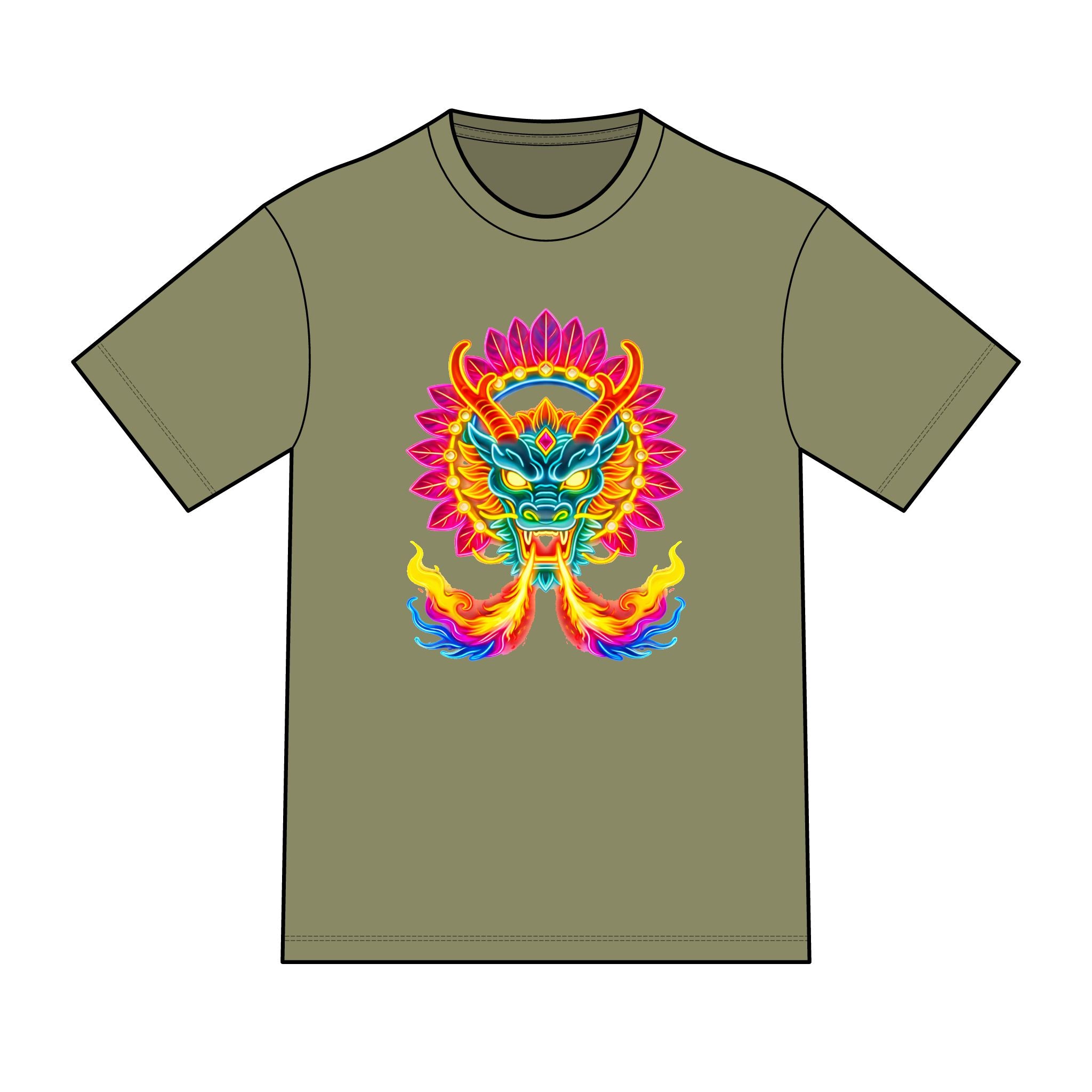 magic warpaint 26 shirt - neon native dragon