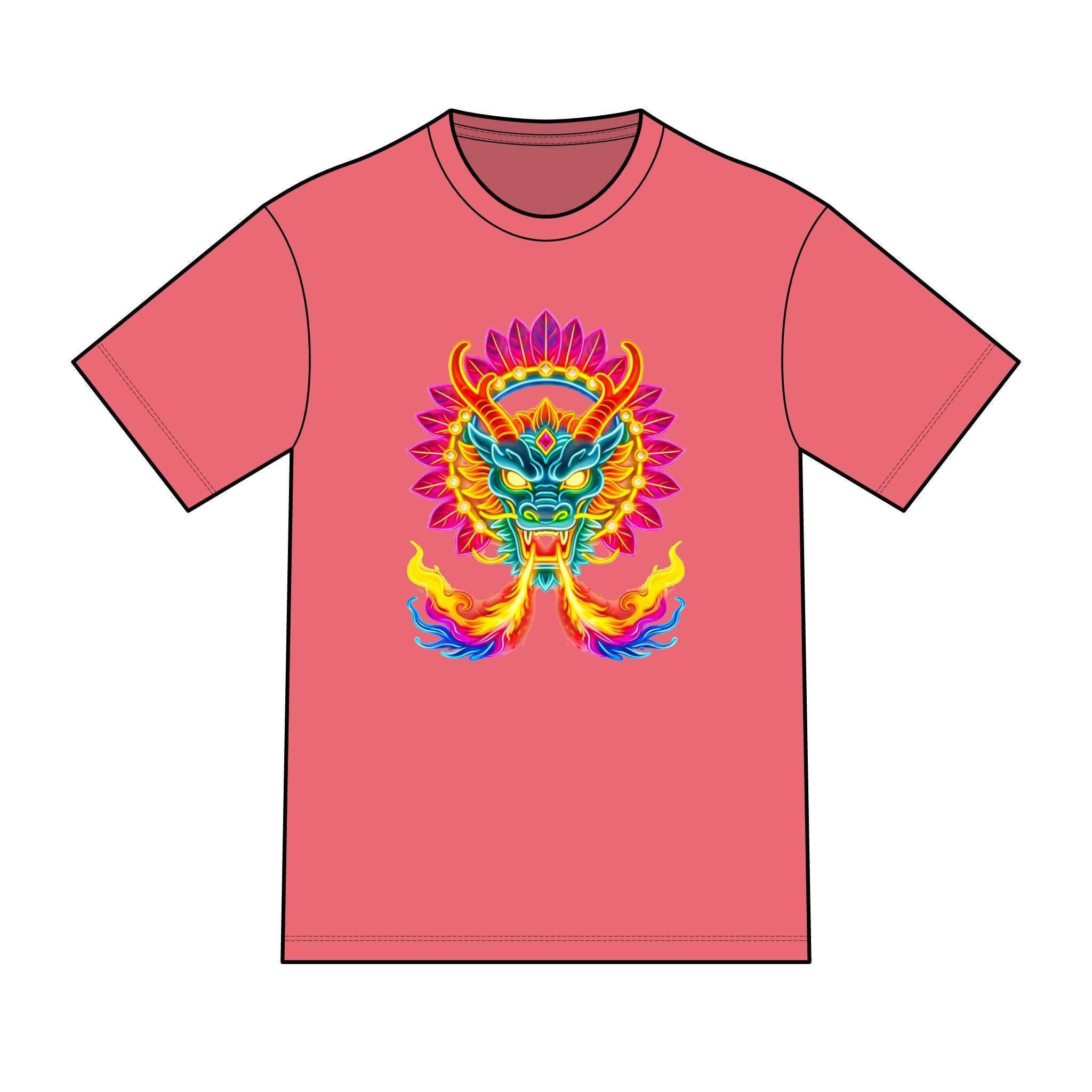 magic warpaint 26 shirt - neon native dragon