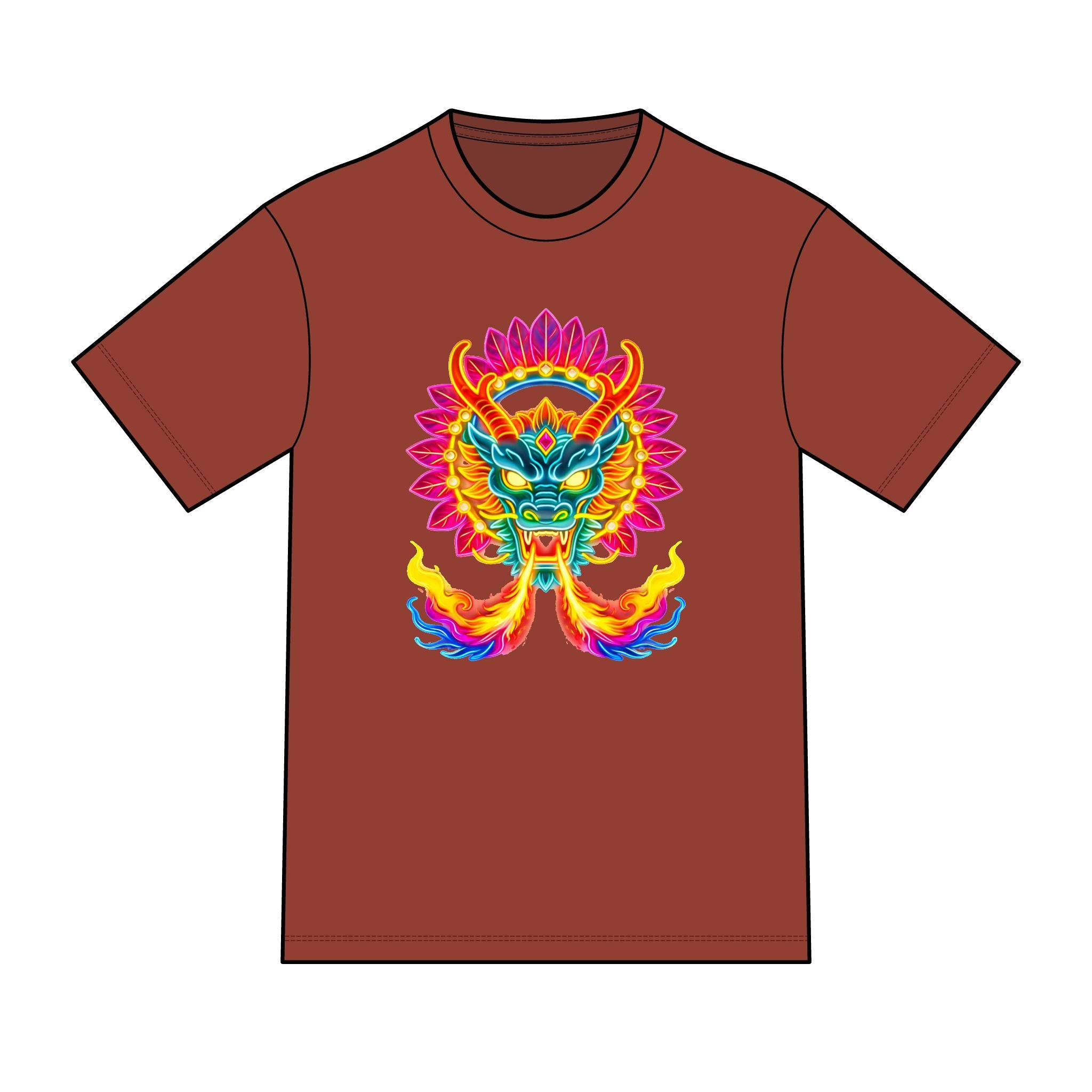 magic warpaint 26 shirt - neon native dragon