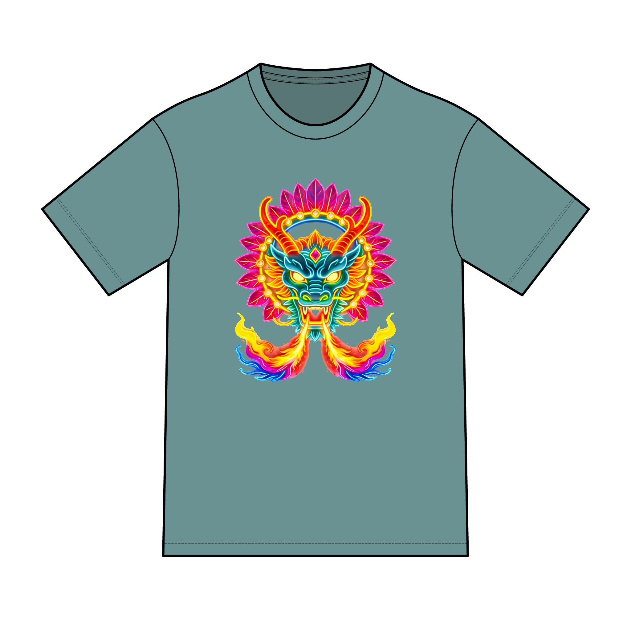 magic warpaint 26 shirt - neon native dragon