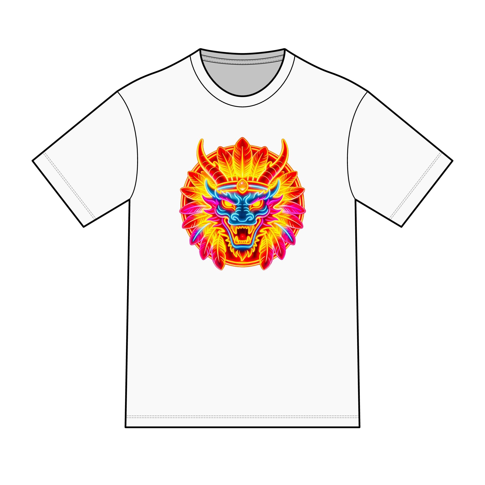 Magicwarpaint 02 shirt - Psychedelic Neon Dragon