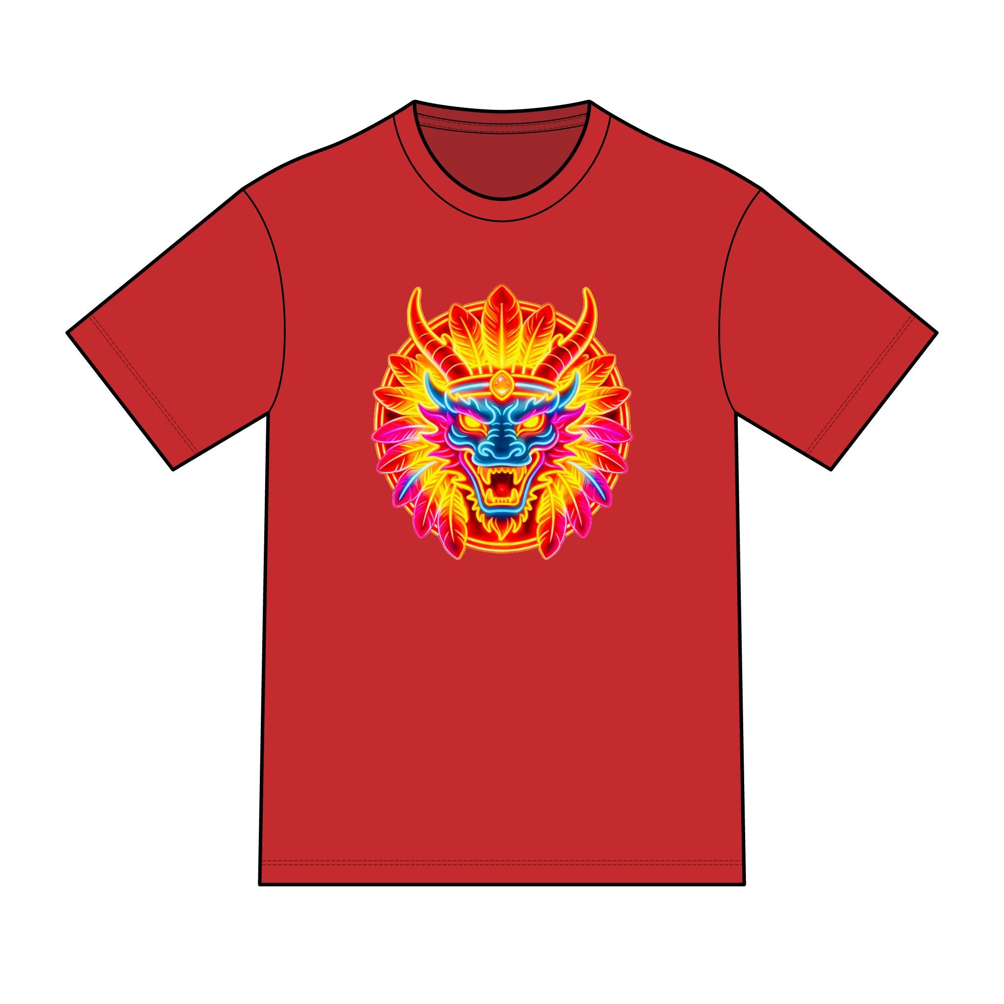 Magicwarpaint 02 shirt - Psychedelic Neon Dragon