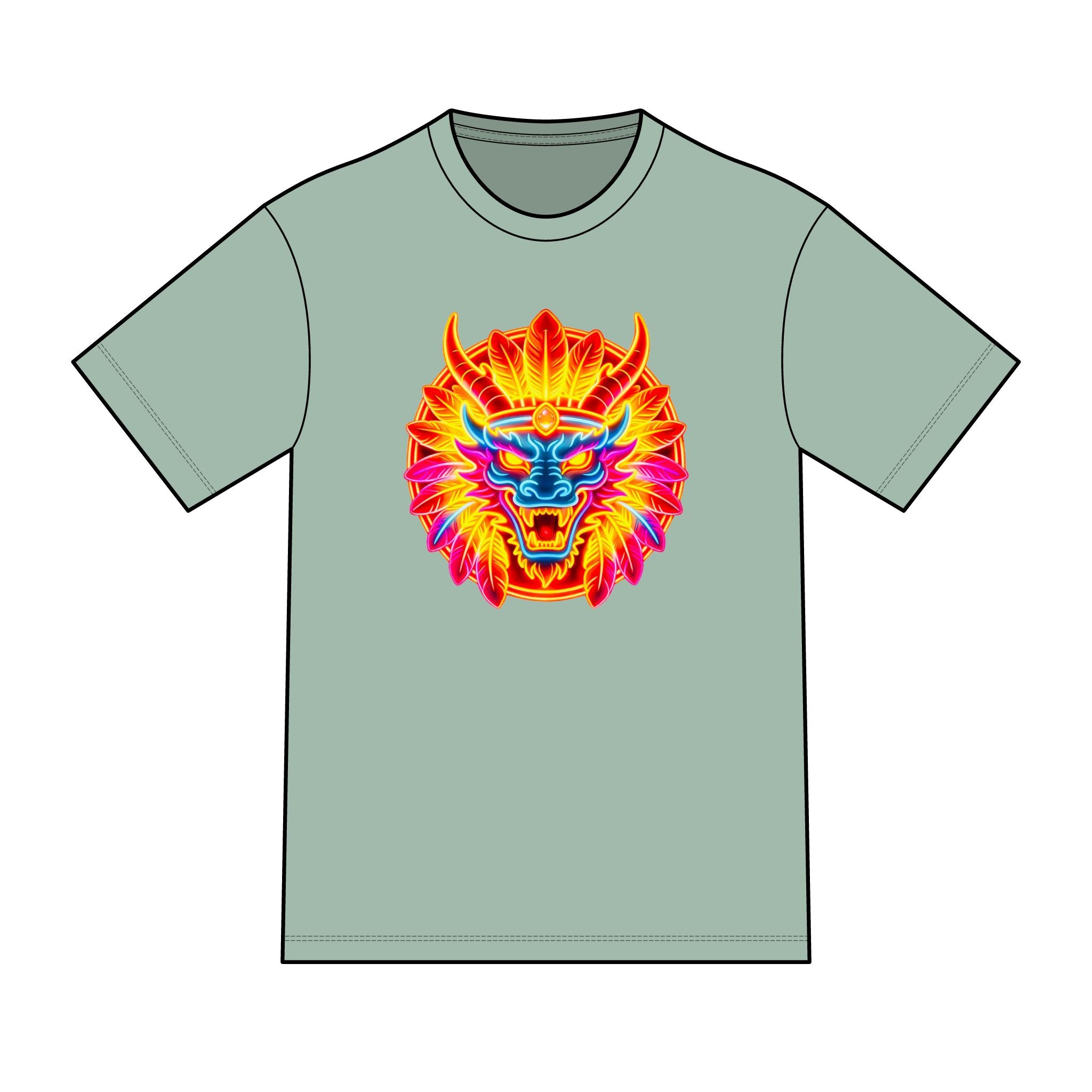 Magicwarpaint 02 shirt - Psychedelic Neon Dragon