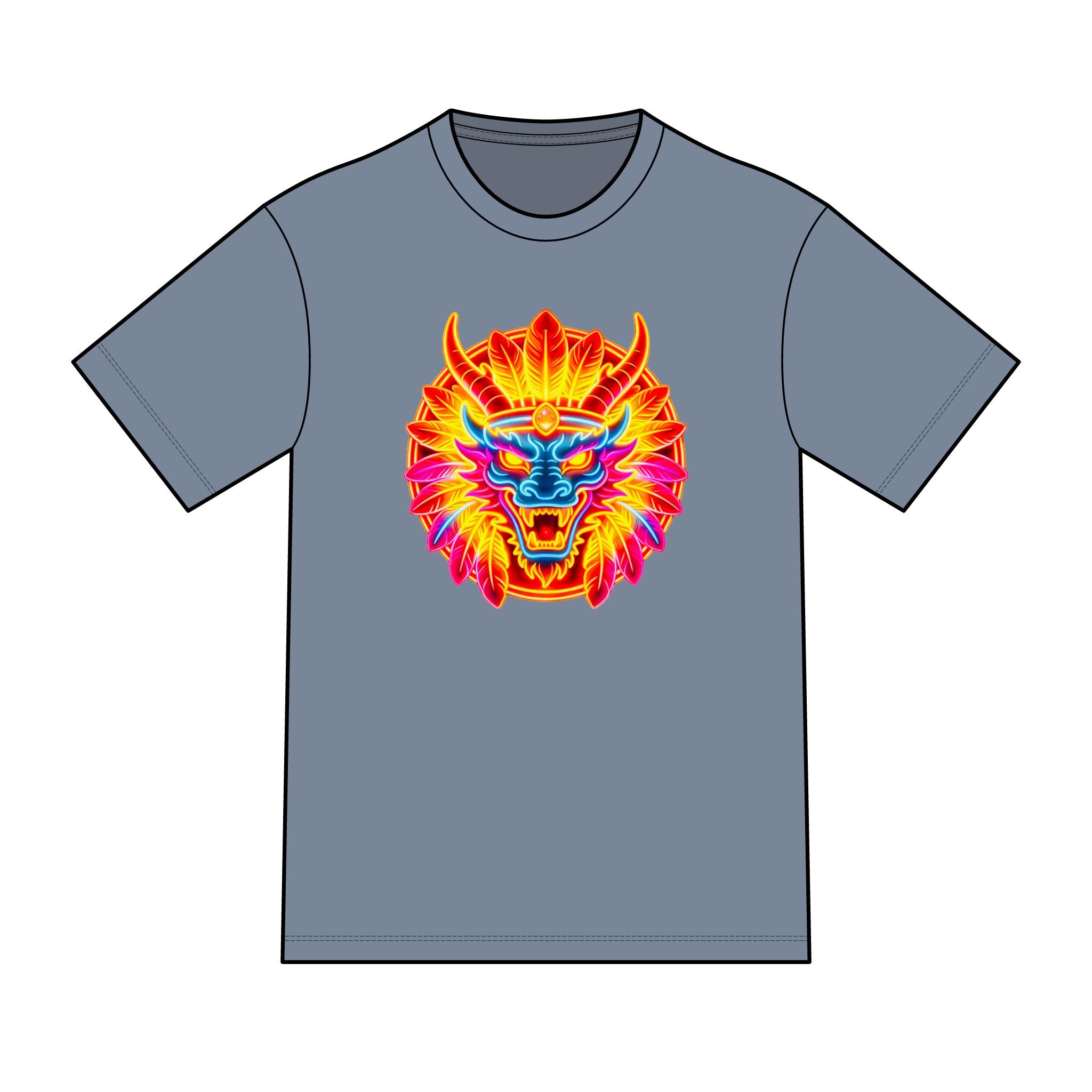 Magicwarpaint 02 shirt - Psychedelic Neon Dragon
