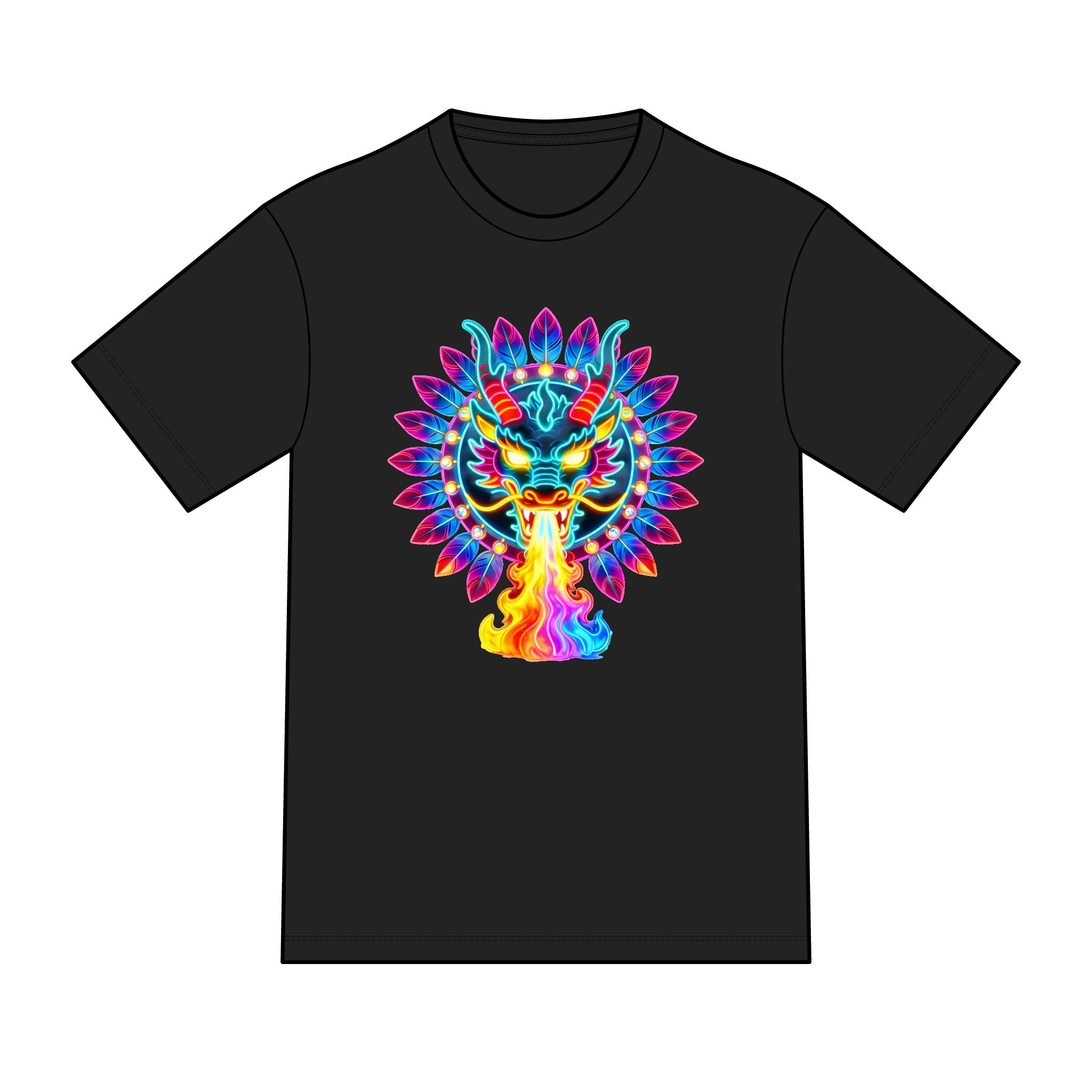 magic warpaint 14 shirt - neon native dragon