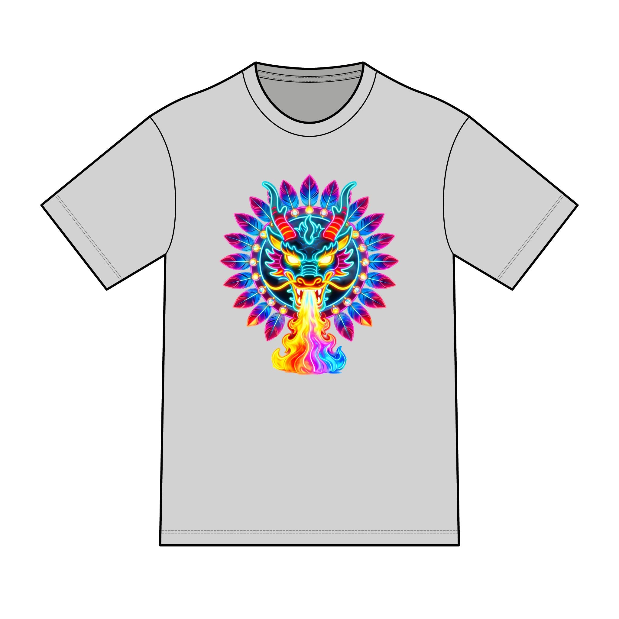 magic warpaint 14 shirt - neon native dragon