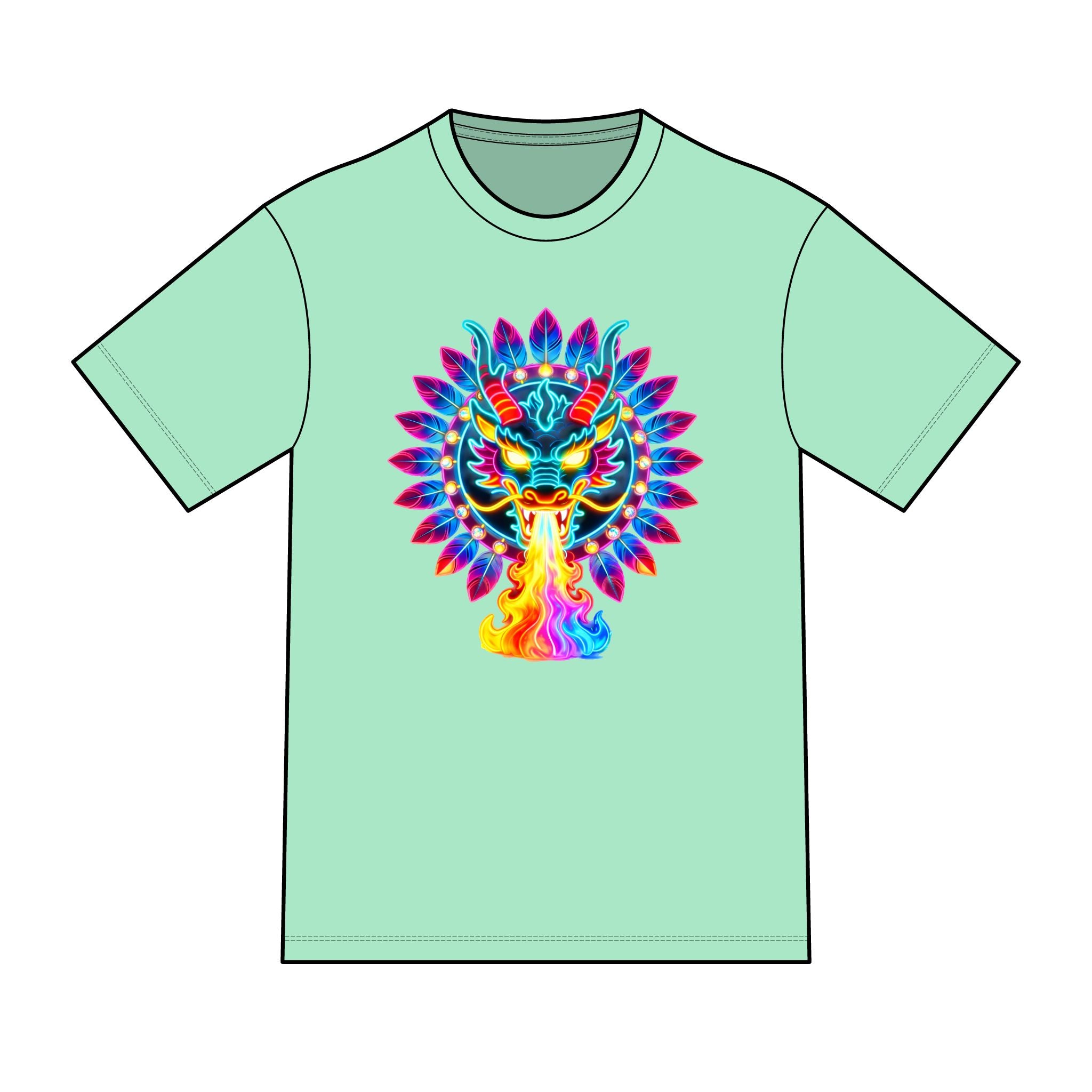 magic warpaint 14 shirt - neon native dragon