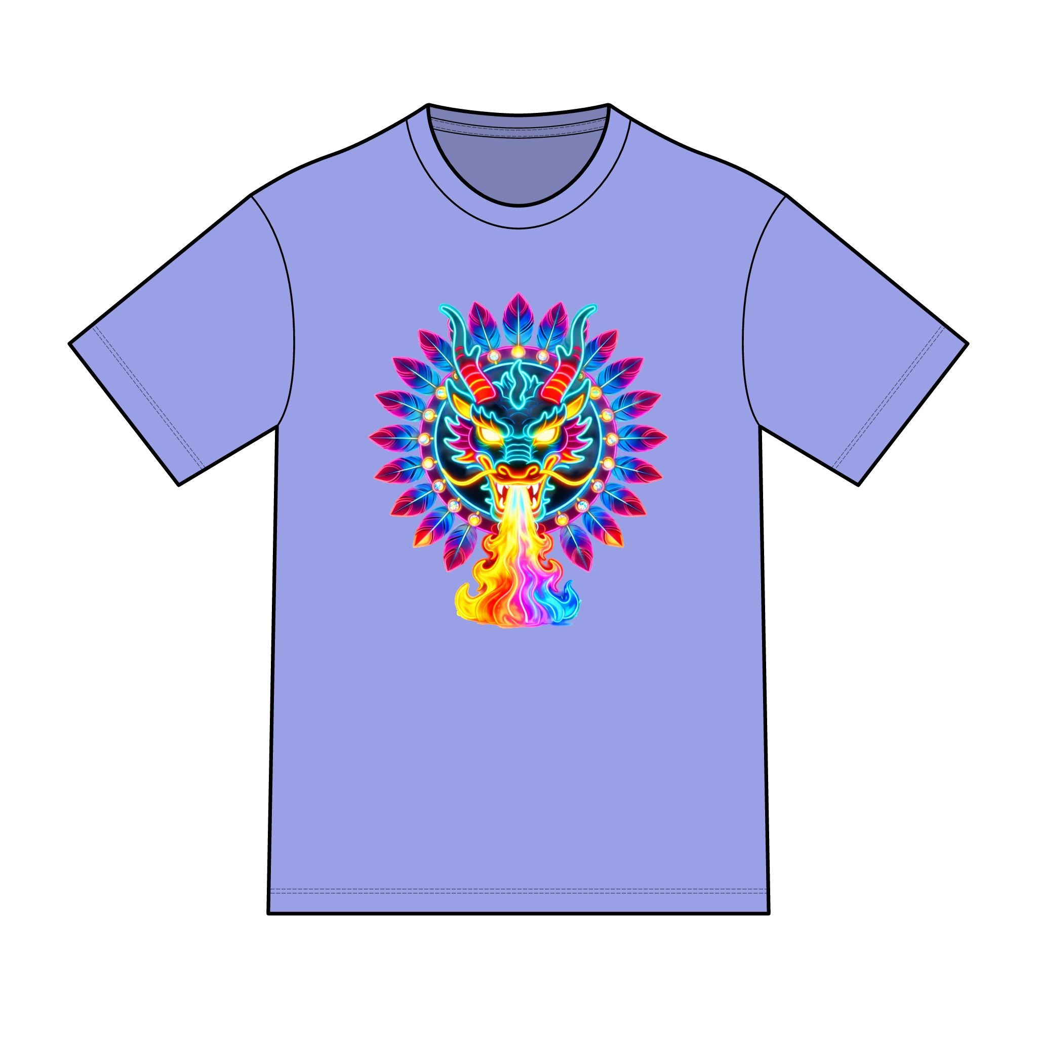 magic warpaint 14 shirt - neon native dragon