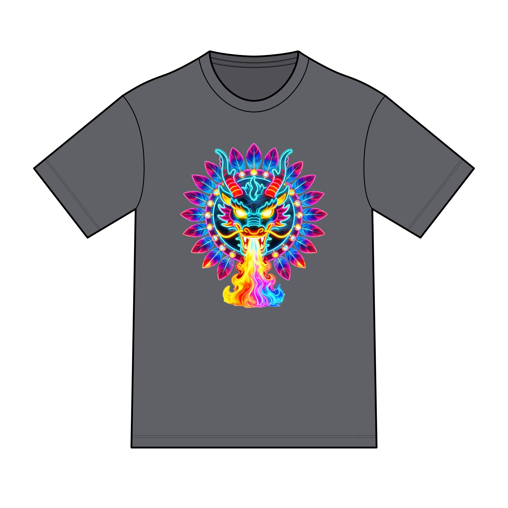 magic warpaint 14 shirt - neon native dragon