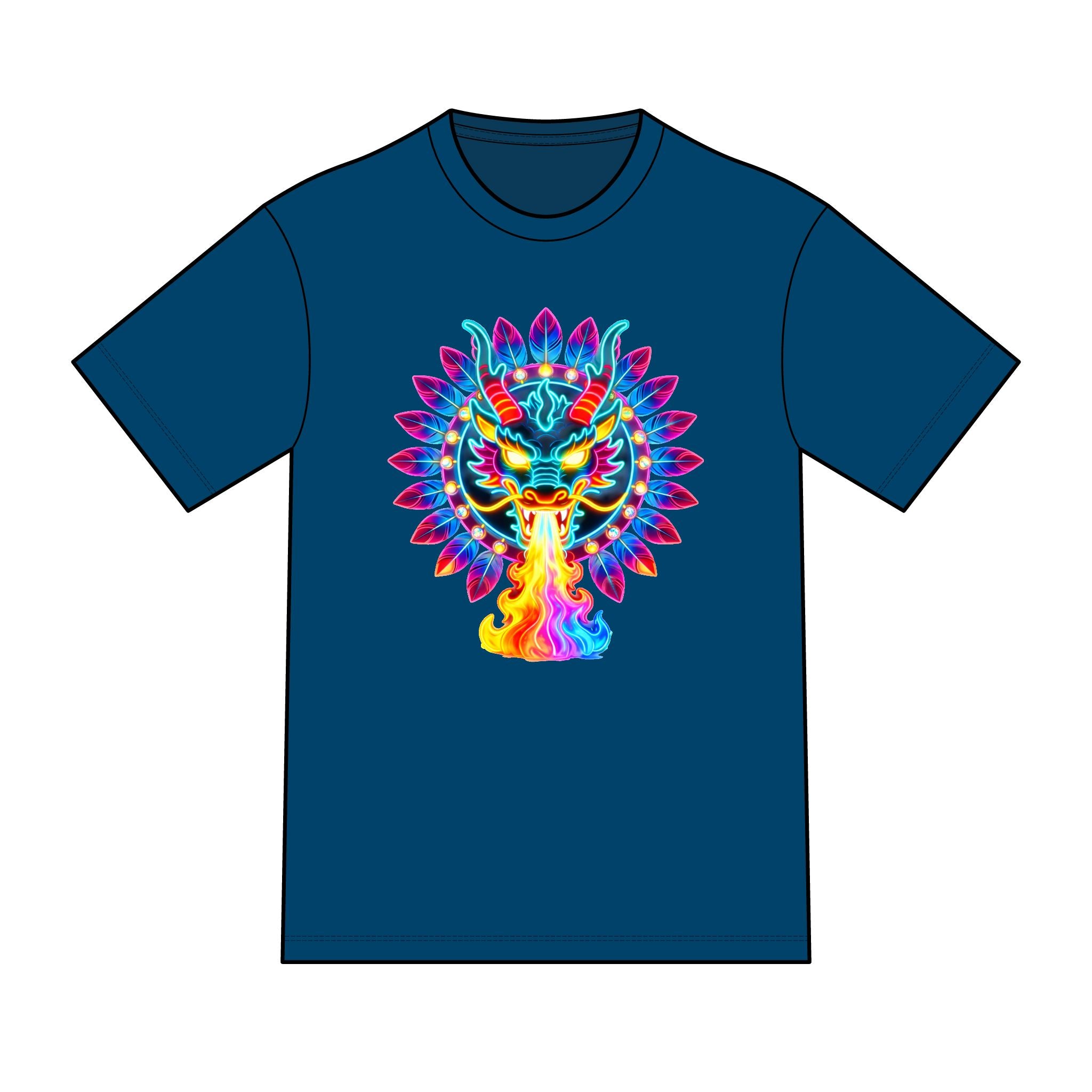 magic warpaint 14 shirt - neon native dragon