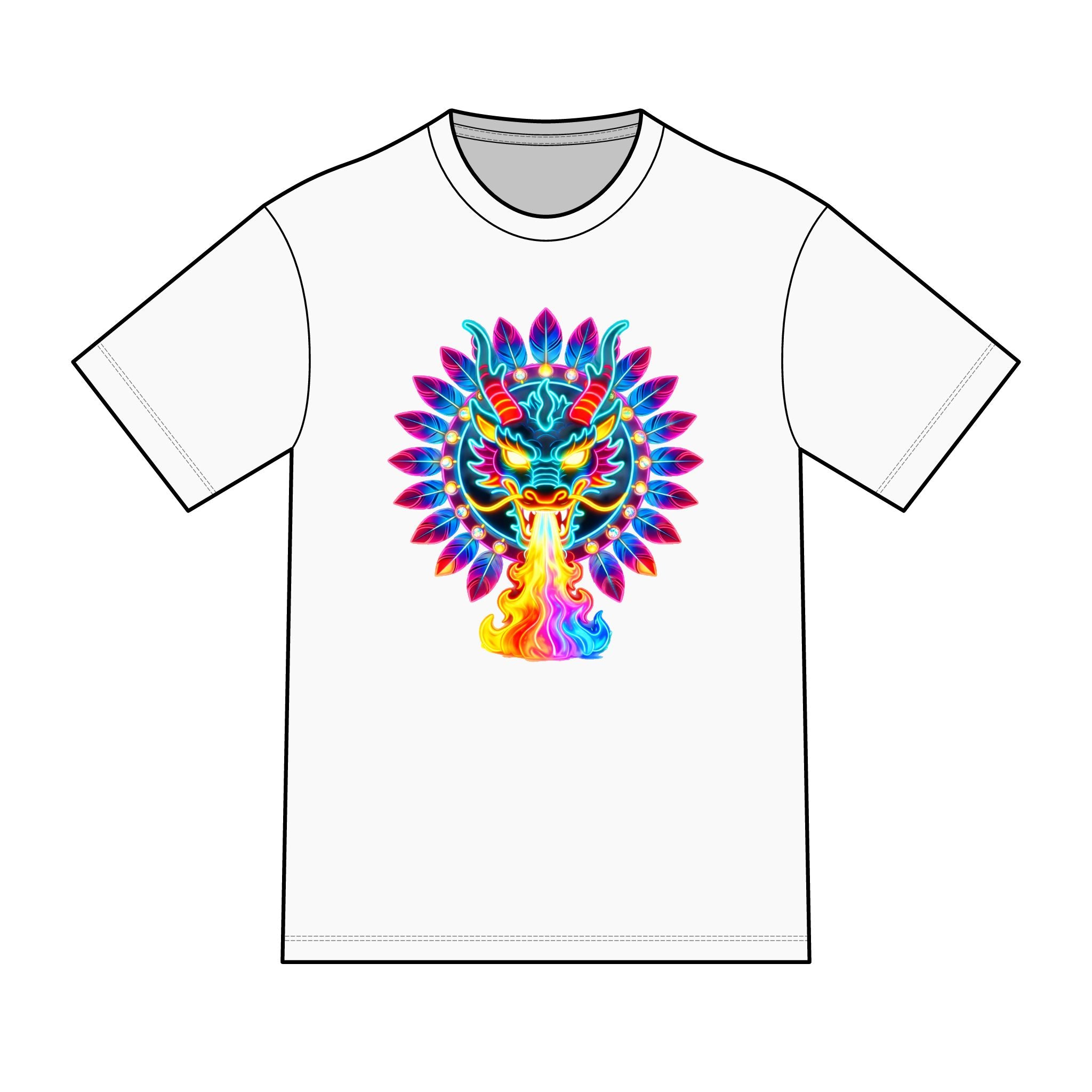magic warpaint 14 shirt - neon native dragon