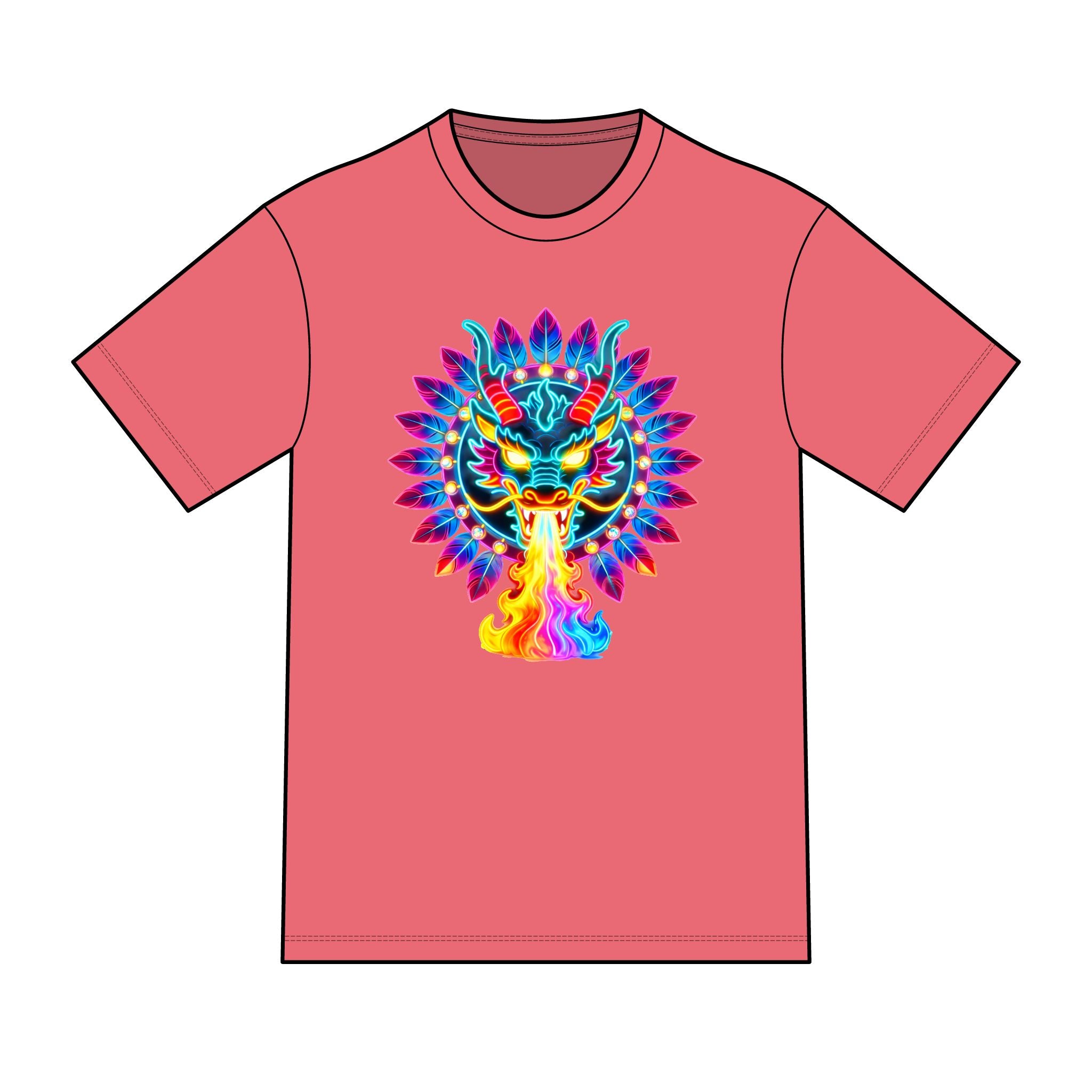 magic warpaint 14 shirt - neon native dragon
