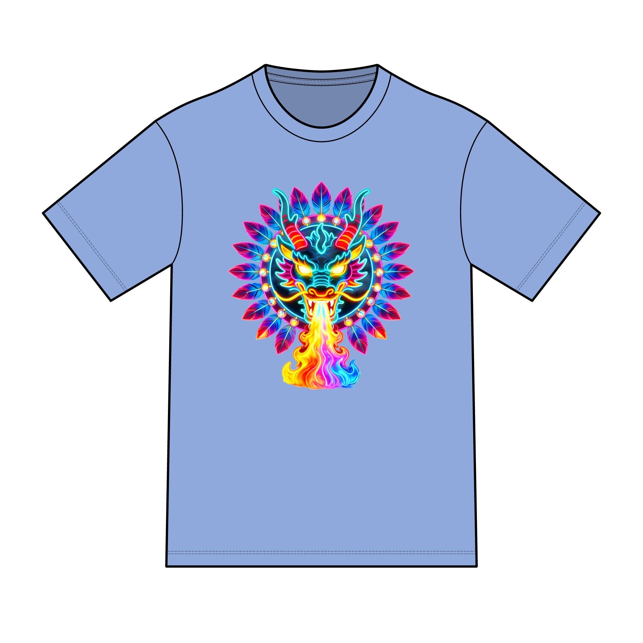 magic warpaint 14 shirt - neon native dragon