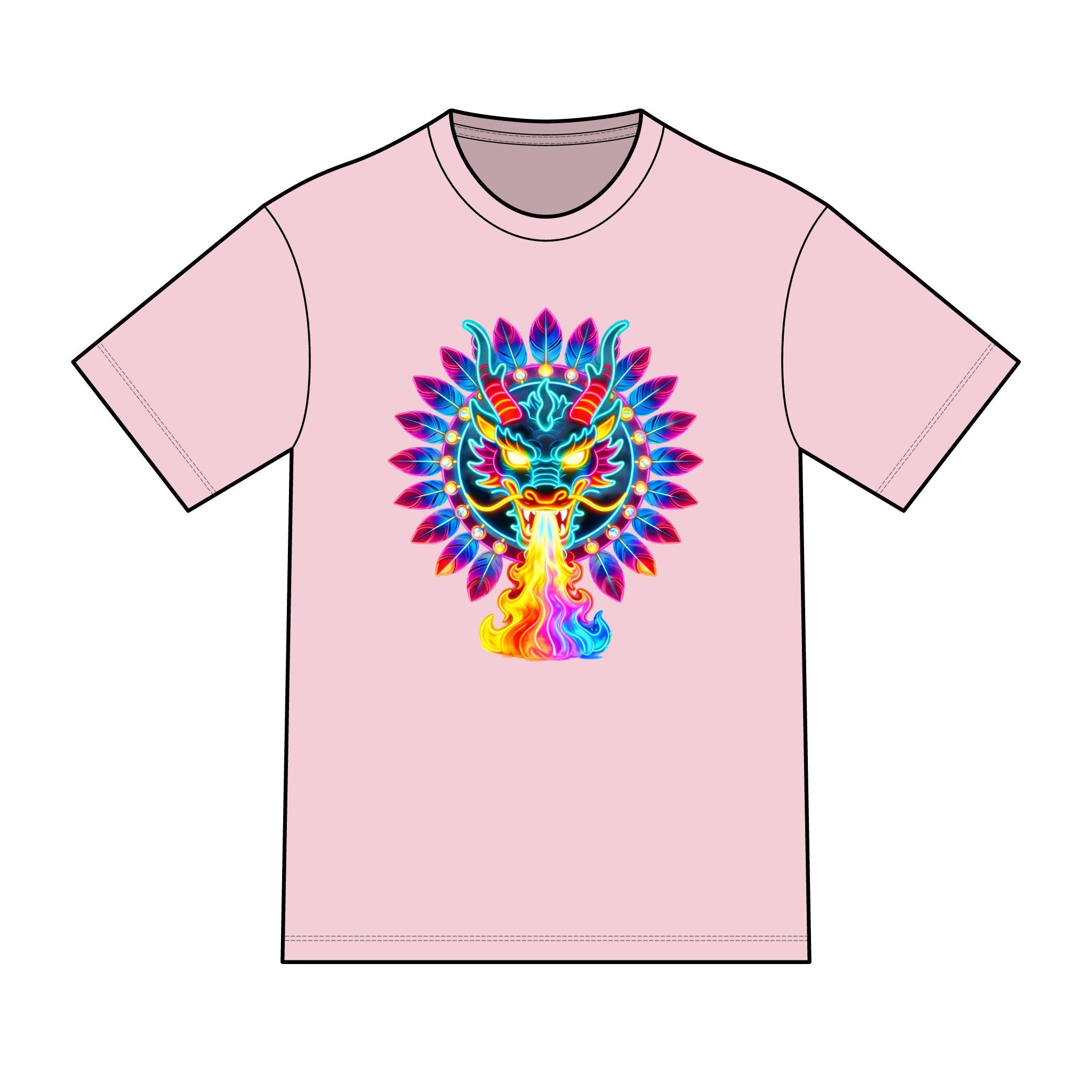 magic warpaint 14 shirt - neon native dragon