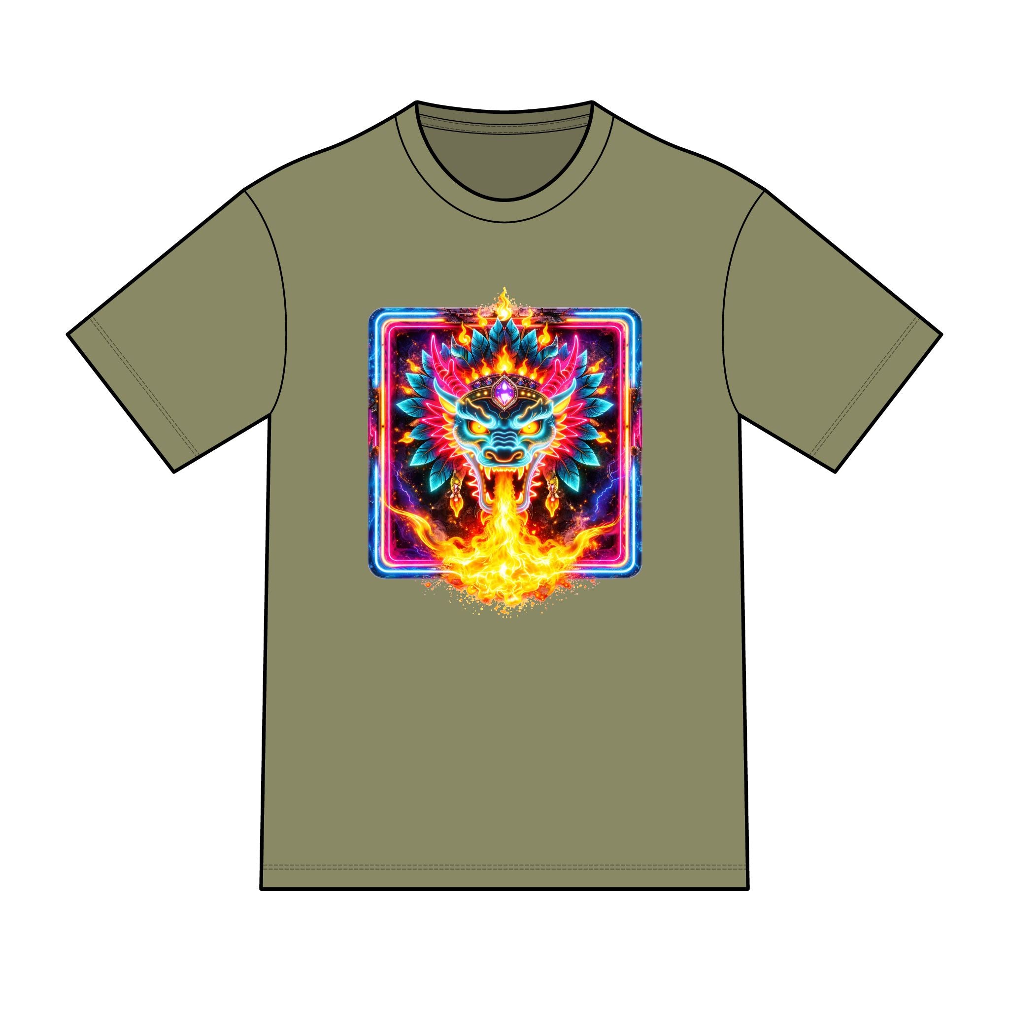 magic warpaint 07 shirt - neon dragon