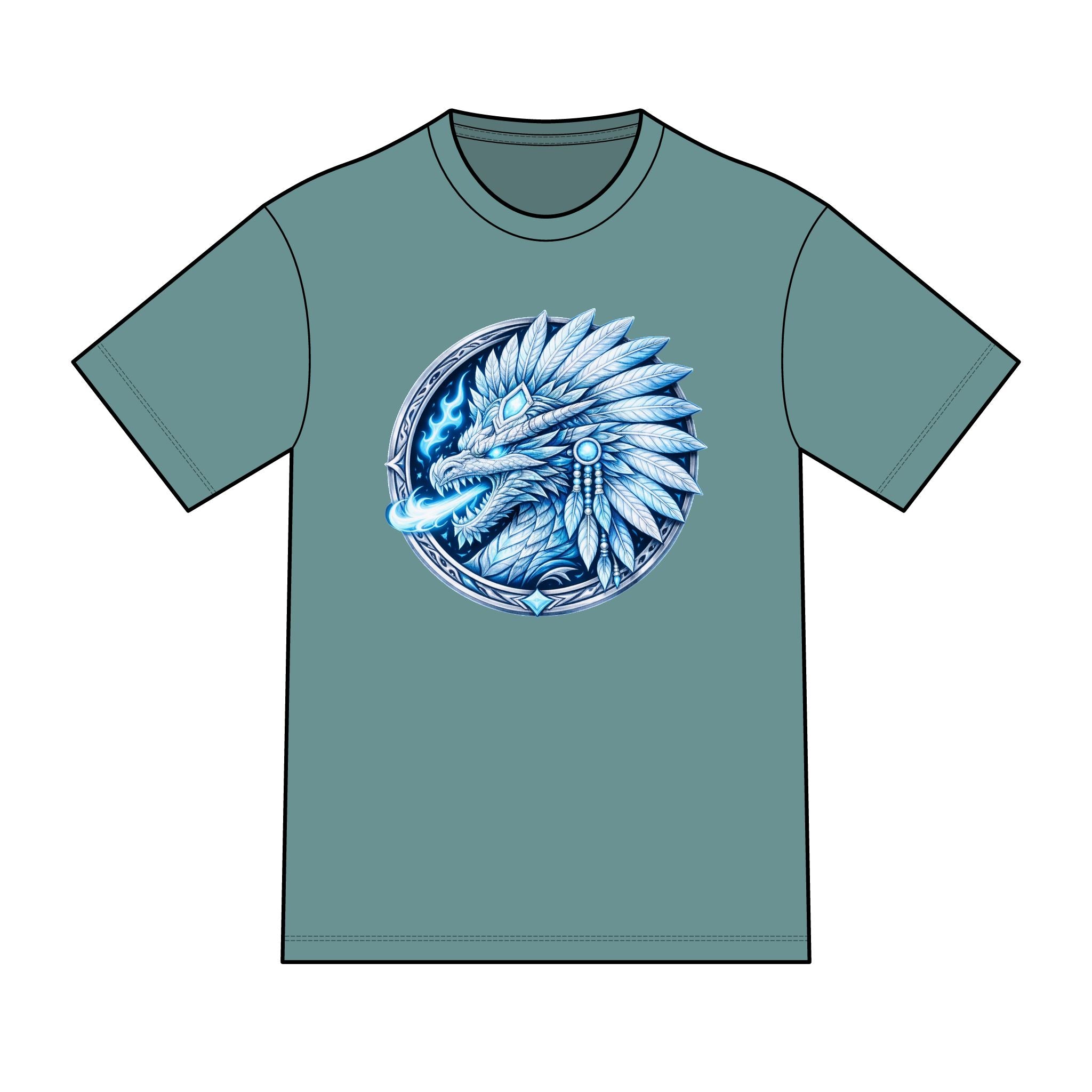 magic warpaint 28 shirt - blue native dragon