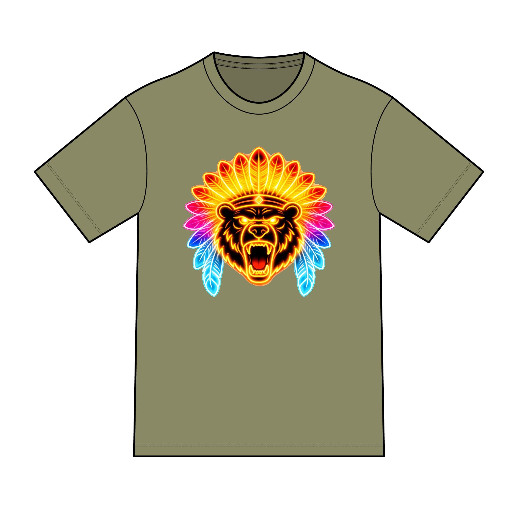 magic warpaint 30 shirt - neon native bear
